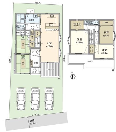 北名古屋市熊之庄屋形 間取図(平面図) 間取図(平面図)