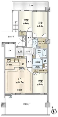 ライオンズセレブ富士見台 壱番館 間取図(平面図)