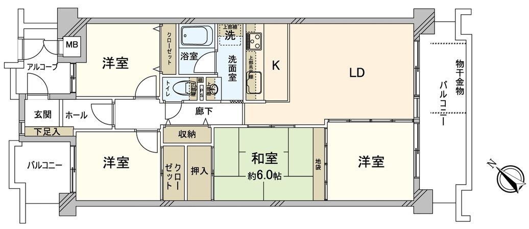 茶屋ヶ坂公園ハイツ 間取図(平面図)