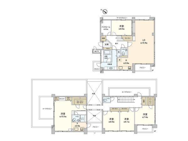 グレイス本山 間取図(平面図) 間取図(平面図)
