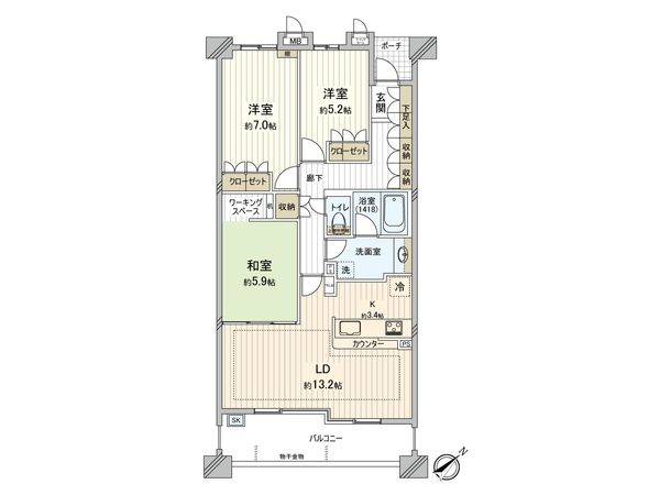 ラ・ヴィル桃山 間取図(平面図)