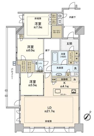 ザ・ライオンズ覚王山 間取図(平面図) ザ・ライオンズ覚王山 間取図(平面図)