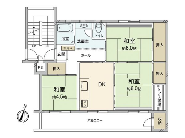 鍋屋上野住宅 6号棟 間取図(平面図)