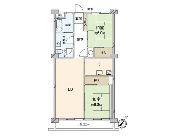 霞ヶ丘コーポラス 間取図(平面図)