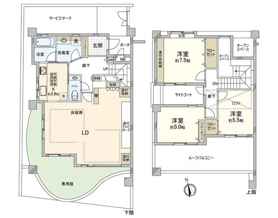 サンライズ大国屋館覚王山ガーデン 間取図(平面図) 間取図(平面図)
