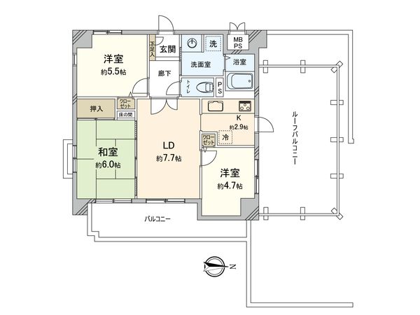 コンセール藤ヶ丘 弐番館 間取図(平面図)