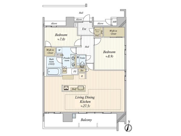 プレサンスロジェ高岳 間取図(平面図)