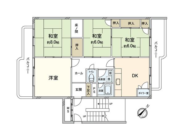 東山元町住宅 3号棟 間取図(平面図)