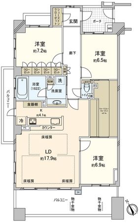 サーパス本山鹿子町 間取図(平面図) サーパス本山鹿子町 間取図(平面図)