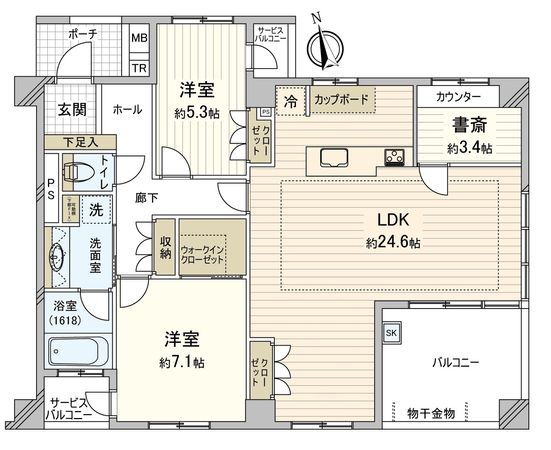 グランドメゾン自由ヶ丘テラス S棟 間取図(平面図) グランドメゾン自由ヶ丘テラス S棟 間取図(平面図)