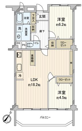希望が丘ハイツ B棟 間取図(平面図) 希望が丘ハイツ B棟 間取図(平面図)