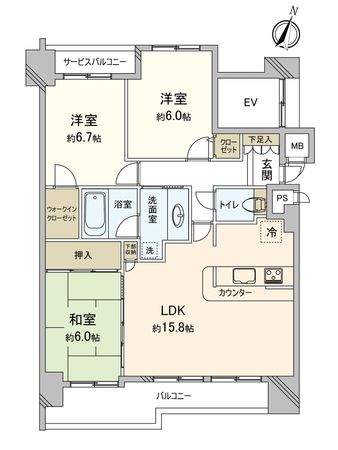 ロイヤルシャトー高峯東 ノースヒルズ 間取図(平面図)