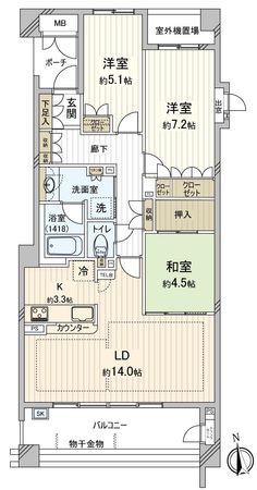 ヴィークステージ茶屋ヶ坂ウィンドテラス 間取図(平面図) ヴィークステージ茶屋ヶ坂ウィンドテラス 間取図(平面図)