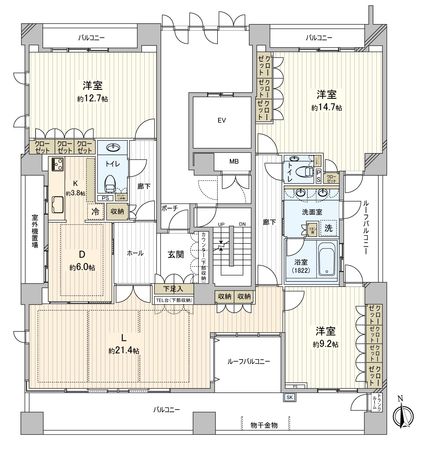 ヴィークステージ茶屋ヶ坂 スカイレジデンス 間取図(平面図) ヴィークステージ茶屋ヶ坂 スカイレジデンス 間取図(平面図)