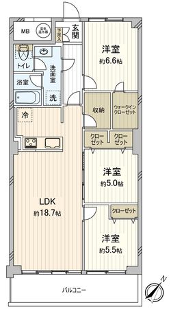 エスポア東山 B棟 間取図(平面図) エスポア東山 B棟 間取図(平面図)
