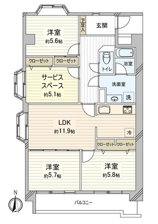 シティコーポ茶屋ヶ坂 間取図(平面図) シティコーポ茶屋ヶ坂 間取図(平面図)