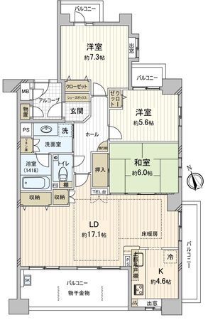 モアグレース千種清明山 間取図(平面図)