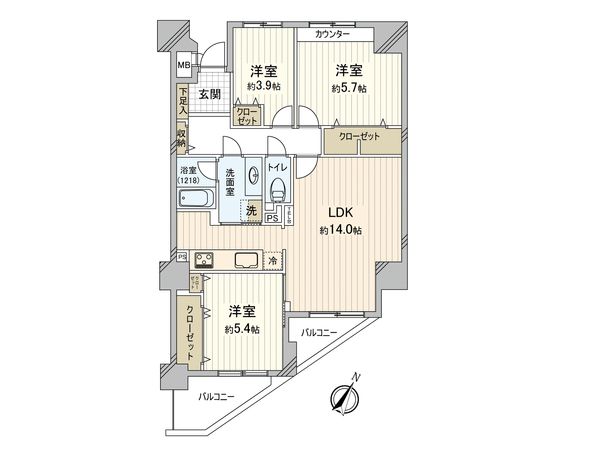 茶屋ヶ坂パーク・マンション 間取図(平面図) 茶屋ヶ坂パーク・マンション 間取図(平面図)