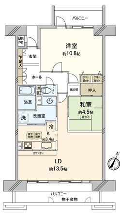 コンセール藤ヶ丘 間取図(平面図)