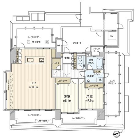 ロイヤルアーク観月町 間取図(平面図) ロイヤルアーク観月町 間取図(平面図)