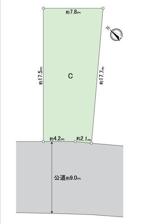 春日井市東野町8丁目 C区画 区画図 春日井市東野町8丁目 C区画 区画図