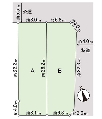 豊橋市大岩町字東畑 A区画 区画図 豊橋市大岩町字東畑 A区画 区画図