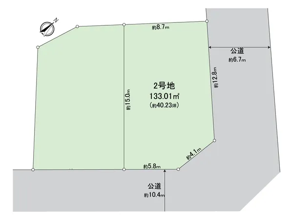 【区画図】敷地面積：133.01平米（約40.23坪）※実測図ではありません