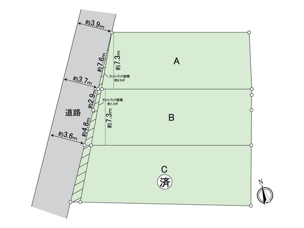 大府市東新町六丁目 土地 B区画 全体区画図 大府市東新町六丁目 土地 B区画 全体区画図