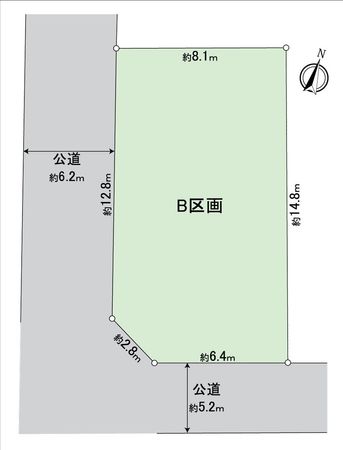 知多市八幡字深山口 B区画 区画図 知多市八幡字深山口 B区画 区画図