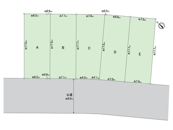 春日井市東野町8丁目 A区画 全体区画図 春日井市東野町8丁目 A区画 全体区画図