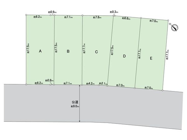春日井市東野町8丁目 B区画 全体区画図 春日井市東野町8丁目 B区画 全体区画図