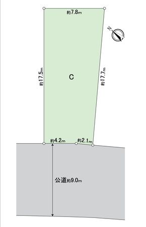 春日井市東野町8丁目 C区画 区画図 春日井市東野町8丁目 C区画 区画図