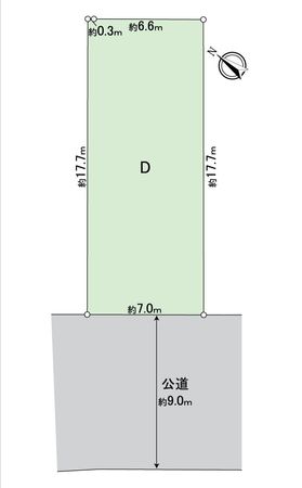 春日井市東野町8丁目 D区画 区画図 春日井市東野町8丁目 D区画 区画図