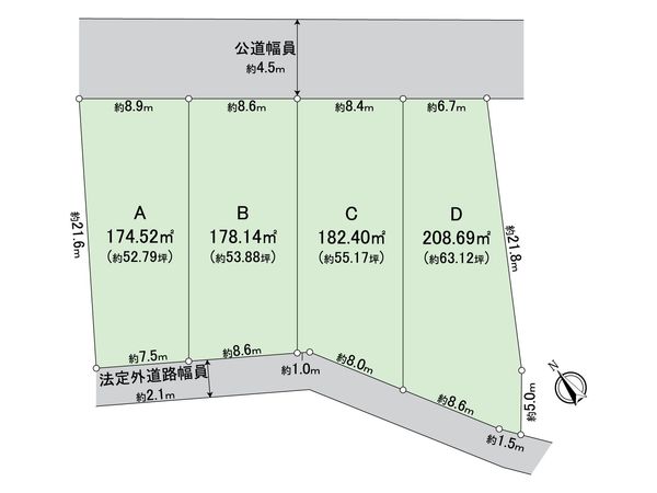 安城市福釜町蔵前 B区画 区画図 安城市福釜町蔵前 B区画 区画図