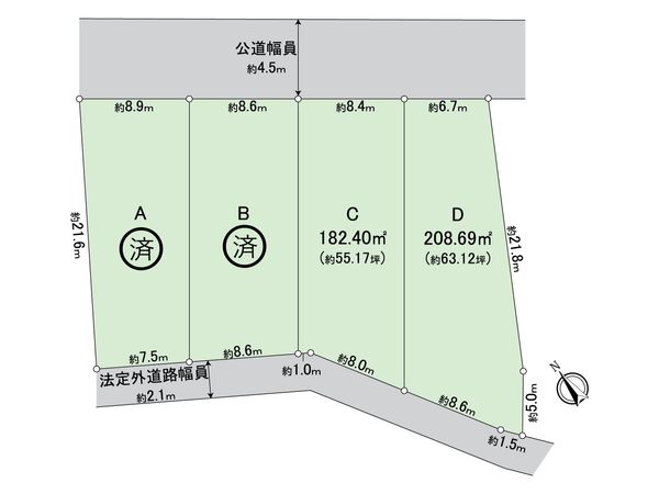 安城市福釜町蔵前 C区画 区画図