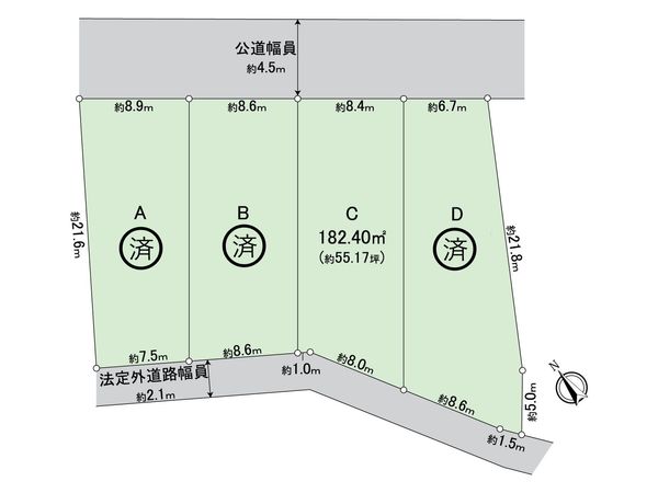 安城市福釜町蔵前 C区画 区画図 安城市福釜町蔵前 C区画 区画図