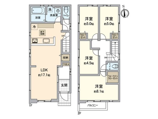 大府市森岡町五丁目 2号棟 新築戸建 間取図(平面図)