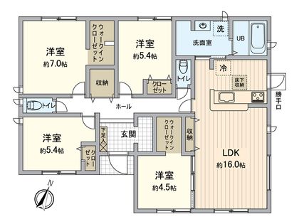 新城市平井字原 新築戸建 2号棟 間取図(平面図)