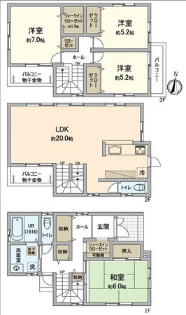 大府市共和町七丁目 戸建 間取図(平面図) 間取図(平面図)