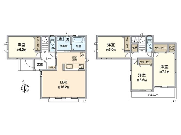 東海市富木島町伏見四丁目 新築戸建 A号棟 間取図(平面図)