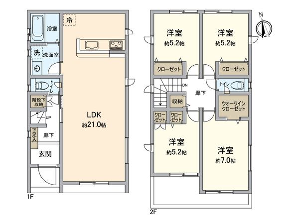 知多郡東浦町大字緒川 新築戸建 間取図(平面図) 知多郡東浦町大字緒川 新築戸建 間取図(平面図)