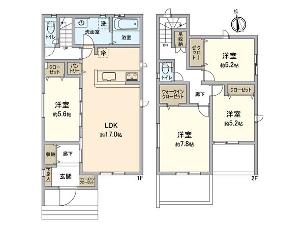 知多郡東浦町大字緒川 新築戸建 間取図(平面図) 知多郡東浦町大字緒川 新築戸建 間取図(平面図)