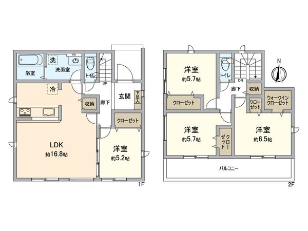 東海市名和町南三宅山 新築戸建 間取図(平面図) 東海市名和町南三宅山 新築戸建 間取図(平面図)
