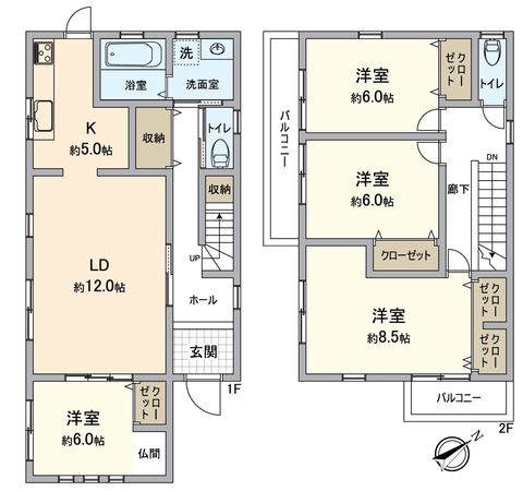 東海市大田町天尾崎 戸建 間取図(平面図)