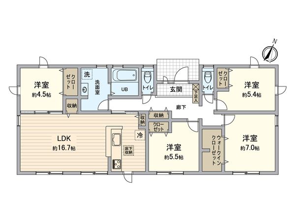 新城市平井字原 新築戸建 1号棟 間取図(平面図) 新城市平井字原 新築戸建 1号棟 間取図(平面図)