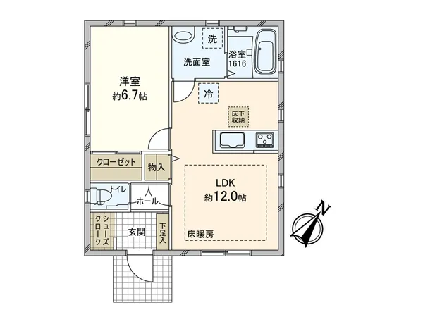 【間取り図】動線が楽な平家住宅です