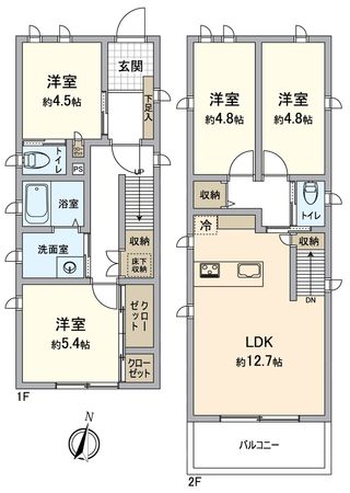 大府市共和町3丁目 戸建 間取図(平面図) 大府市共和町3丁目 戸建 間取図(平面図)