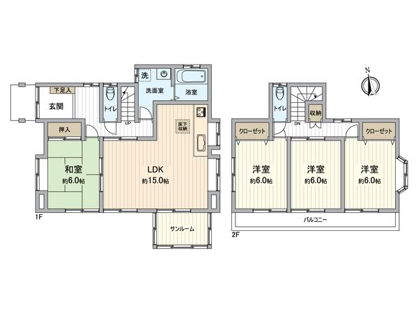 大府市桜木町二丁目 戸建 間取図(平面図) 間取図(平面図)