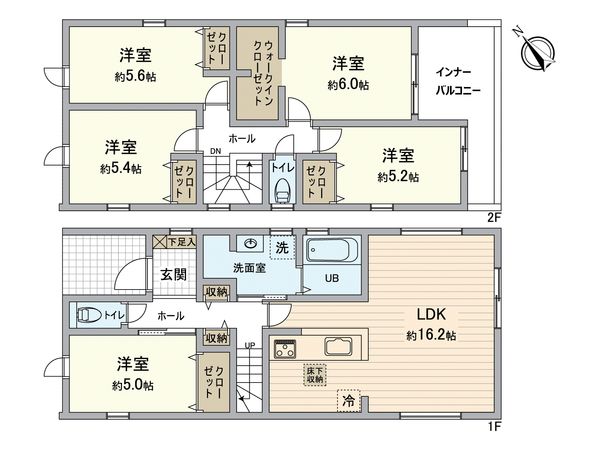 大府市横根町羽根山 1号棟 間取図(平面図) 間取図(平面図)