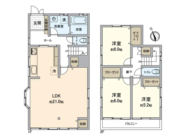 【間取図】2025年12月リフォーム実施の3LDKの間取です。